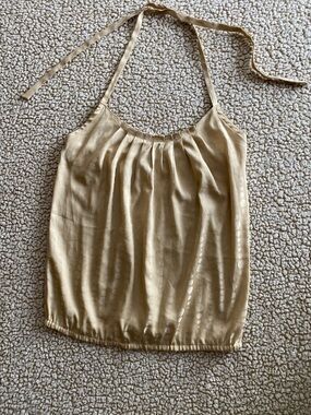 Express Halter Satin Camisole - Light Gold